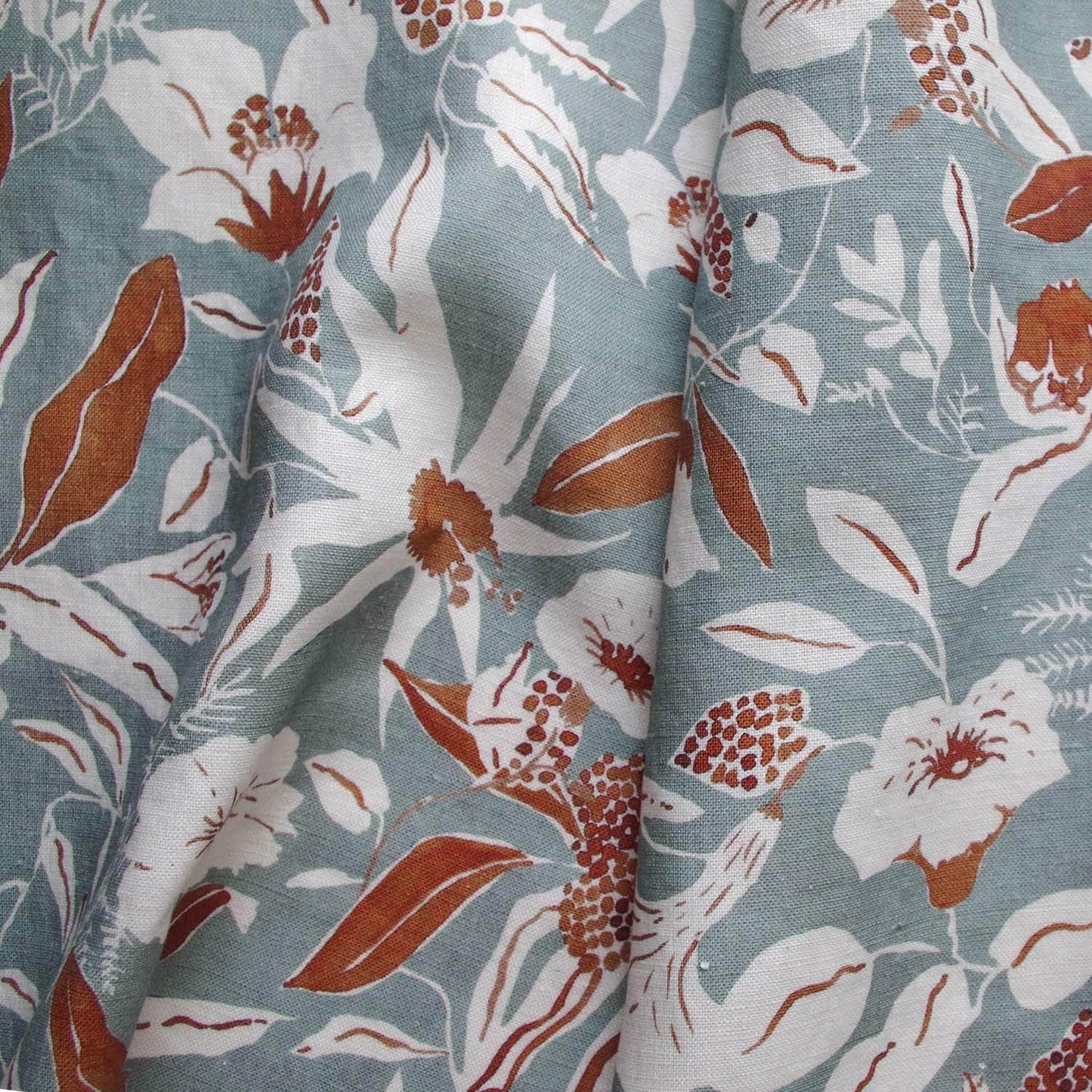 Printed Night Garden Fabric - Blue