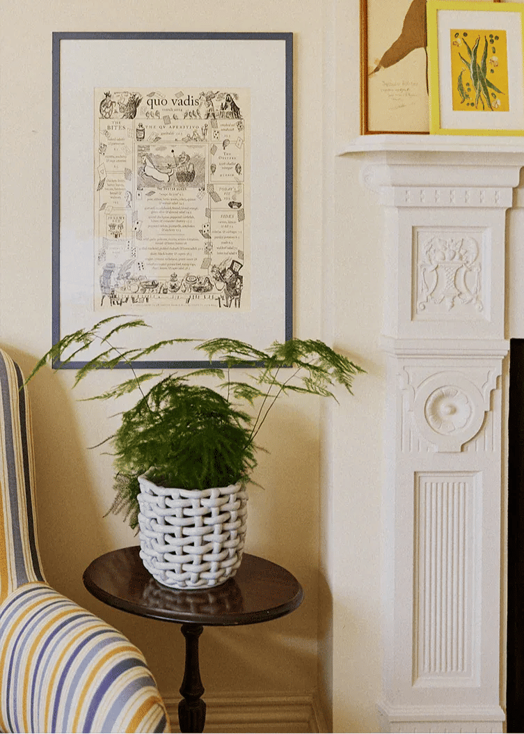 Sky Blue Basketweave Planter