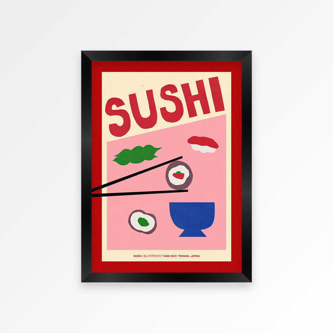 Sushi Hand Collaged Print