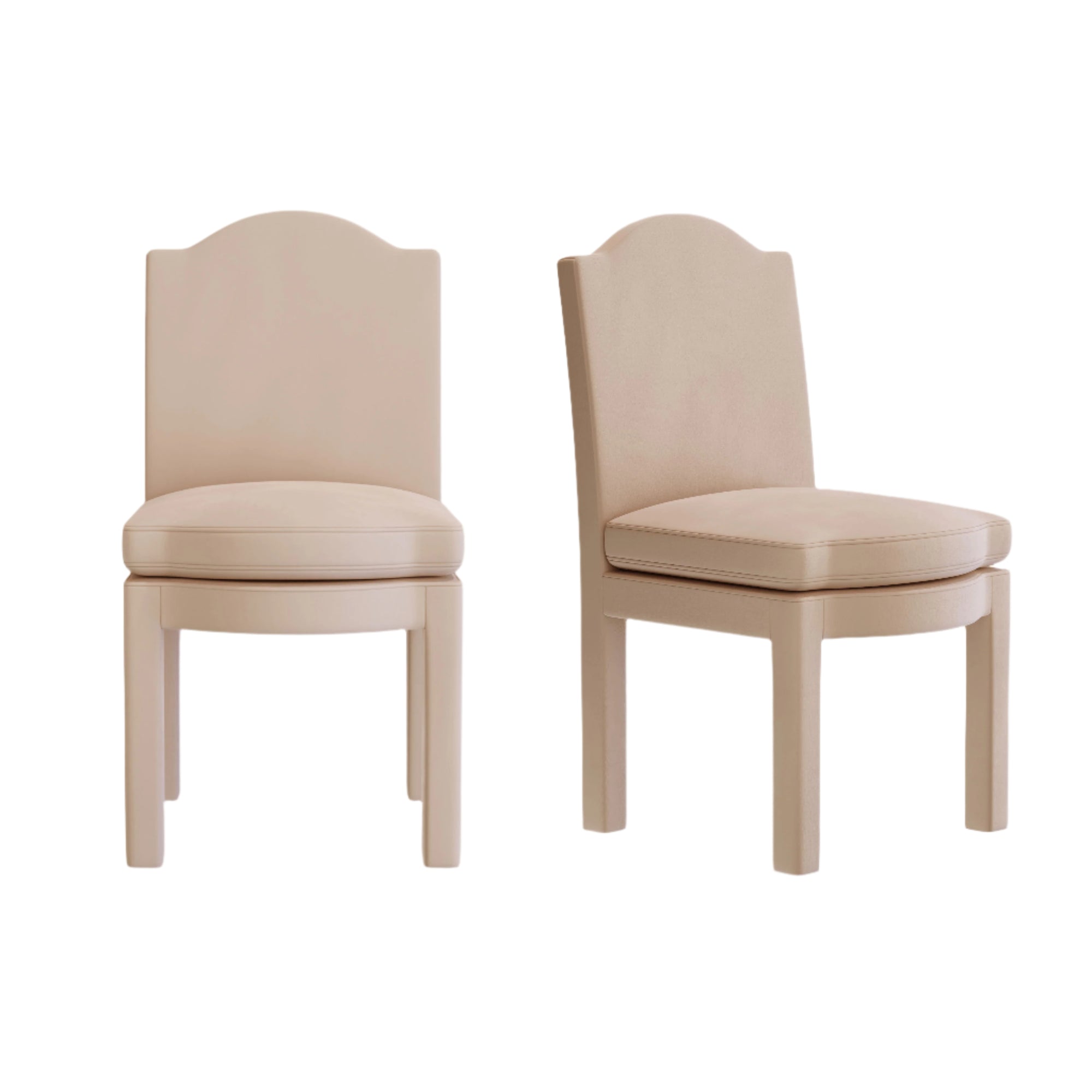 Pair of Leo Dining Chairs, Rose Linen-