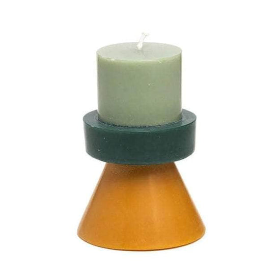 Stack Candle Mini - Pistachio / Dark Green / Curry