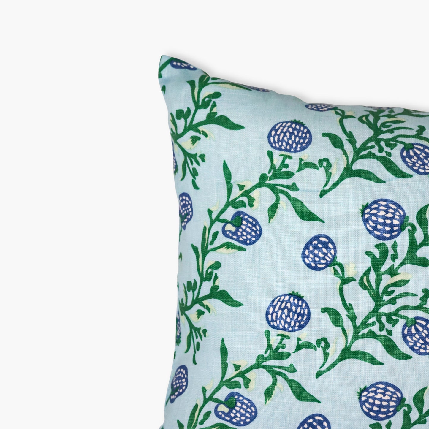 Rasa - Lumbar Pure Linen Throw Pillow Cover - Pastel Blue