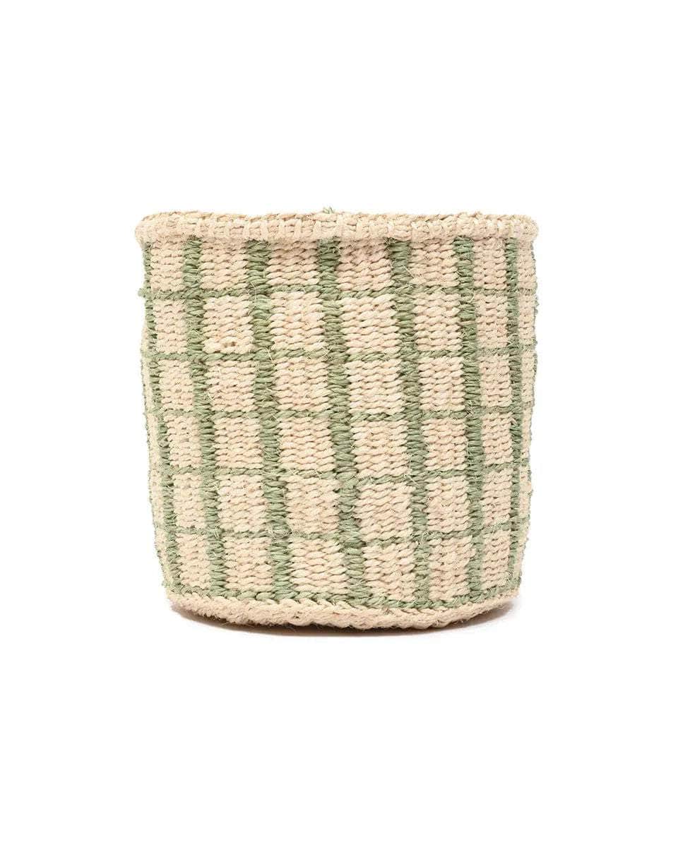 KAGUA: Green Check Woven Storage Basket