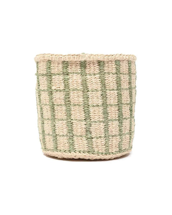 KAGUA: Green Check Woven Storage Basket