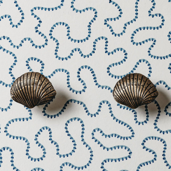 Cockle Shell Knob, Lacquered Brass