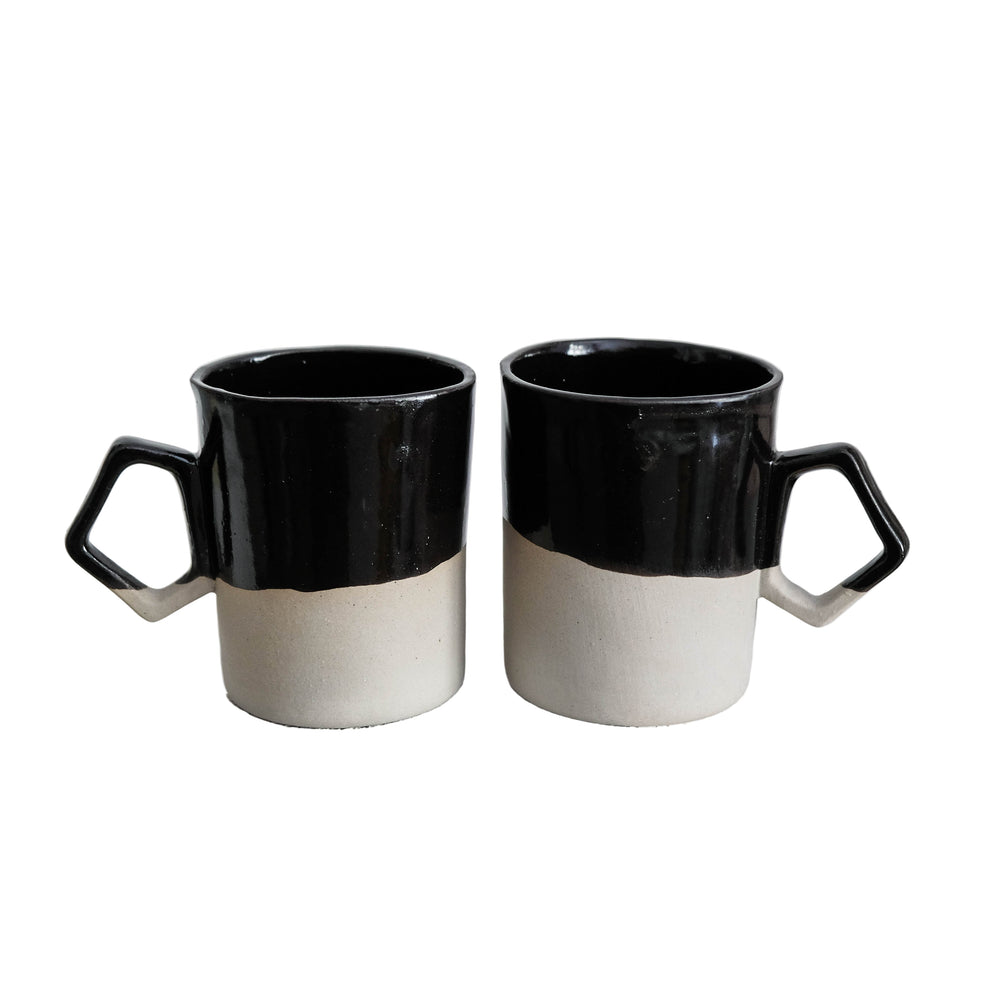 Alex - Porcelain Mug - Glossy Black - Set of 2