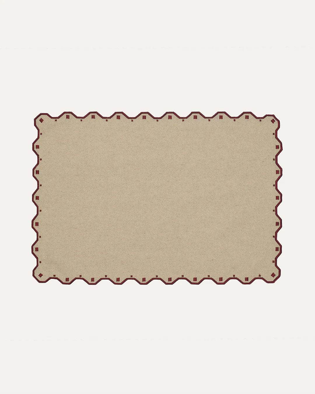 Porto Placemat, Beige with Bordeaux