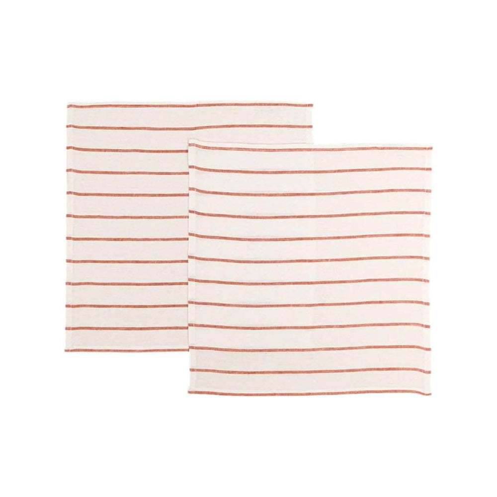 The Orange & White Stripes Linen Napkins (Set of 2)
