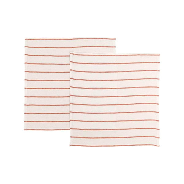 The Orange & White Stripes Linen Napkins (Set of 2)