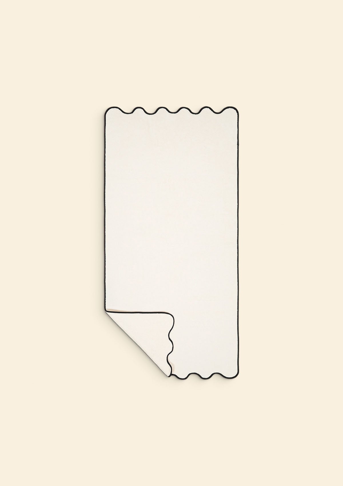 Ivory & Black Cotton Wavy Bath Towel