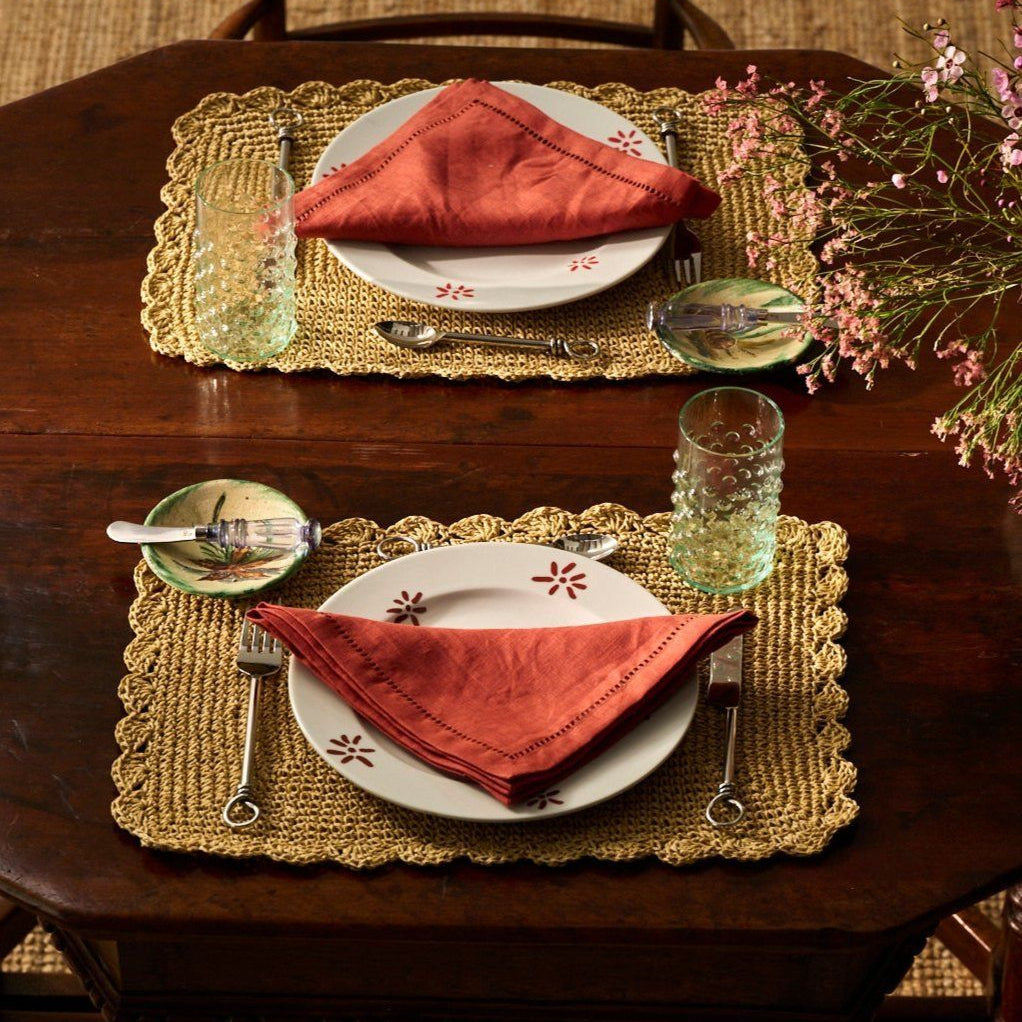 Raffia Crochet Placemat Natural