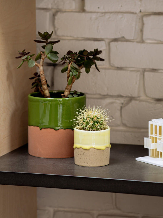 Drip Ceramic Planter Small - Pale Yellow