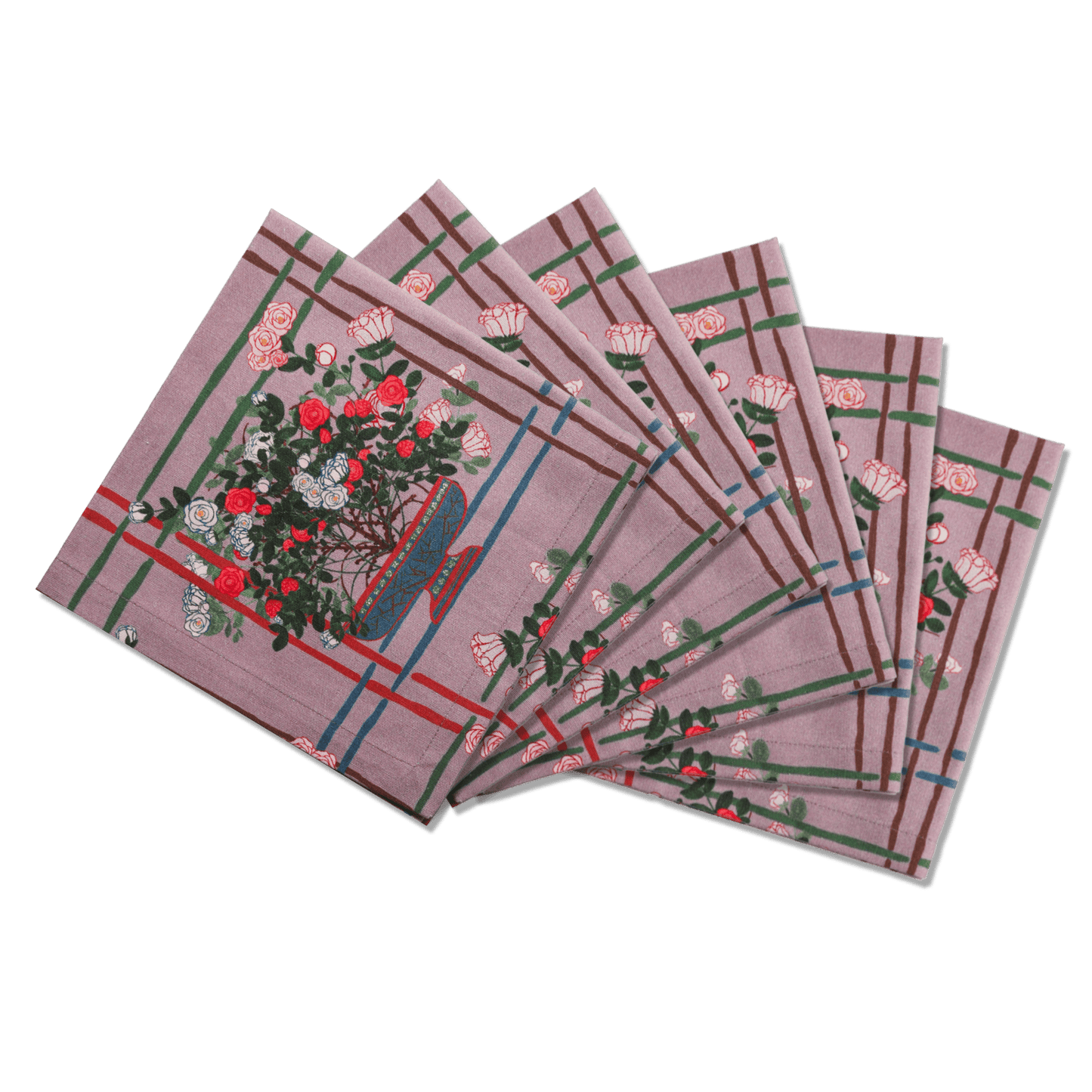 6 Napkins La Vie en Rose Offcut Version