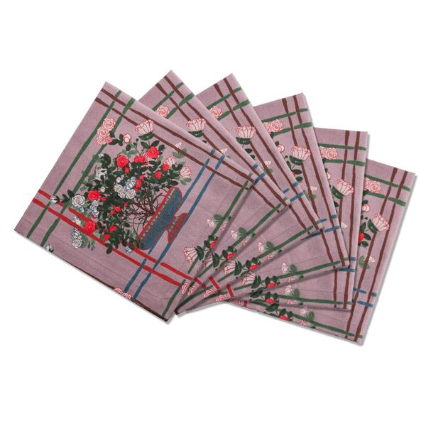 6 Napkins La Vie en Rose Offcut Version