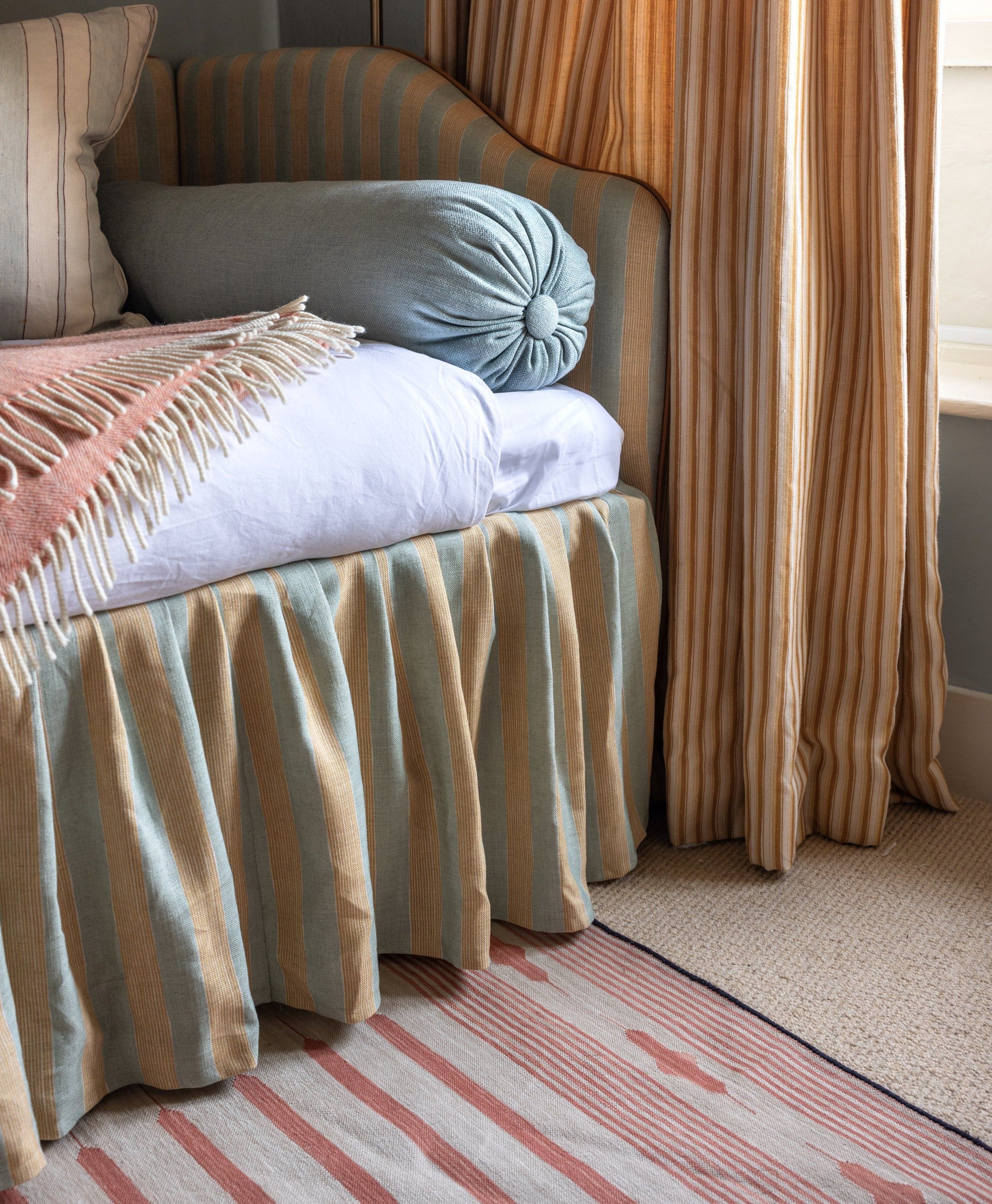 New Stripe Fabric - Duck Egg