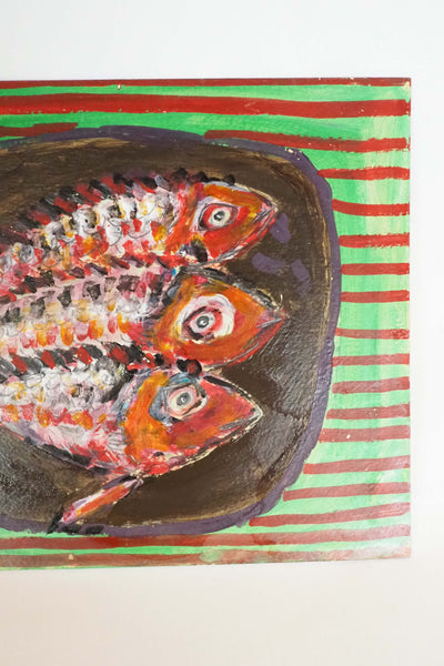 Oil on Board Fish Painting