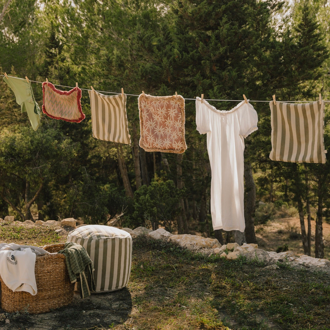 Cushion Rosita Olive & Rose