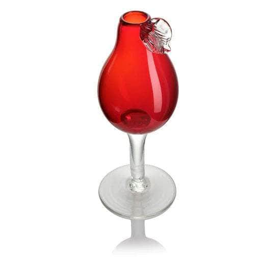 Pear Bud Vase with Stem - Red