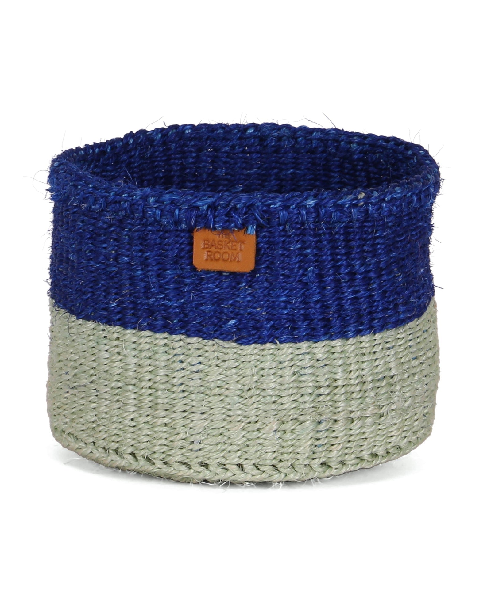 TIBA: True Blue and Sapling Green Colour Block Sisal Basket