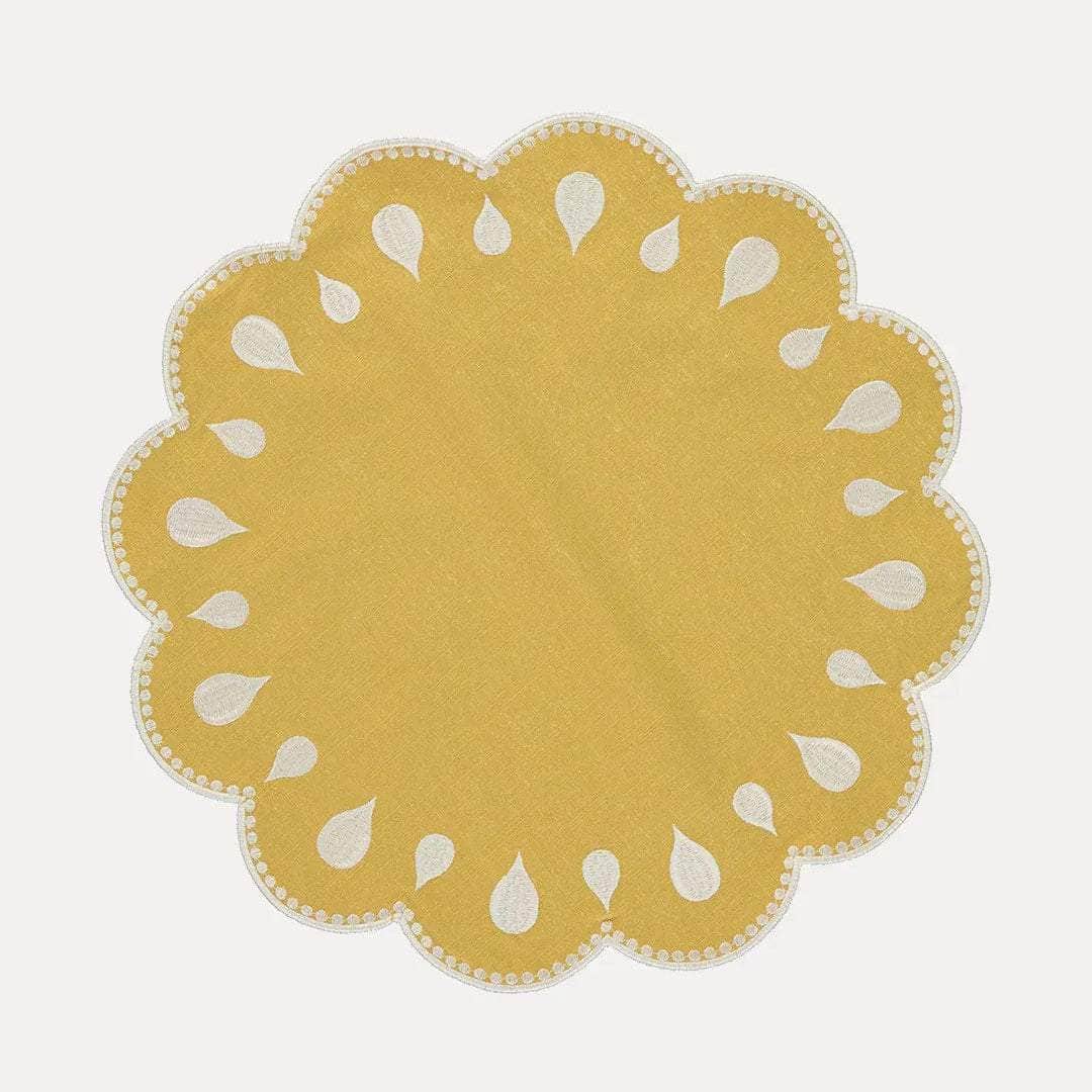 Gotas Placemat, Yellow with White
