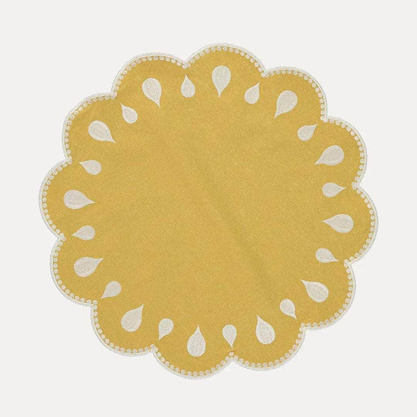 Gotas Placemat, Yellow with White