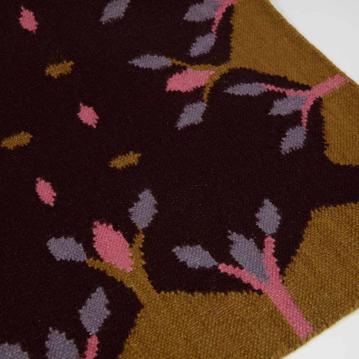 Hedgerow Flatweave Rug - Dark Brown and Mustard