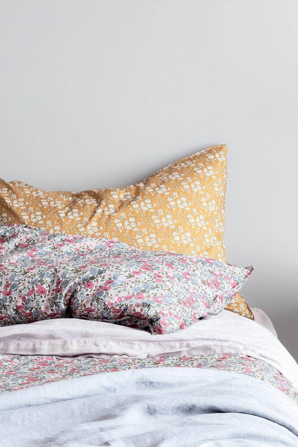 Bedding Made With Liberty Fabric Capel Mustard