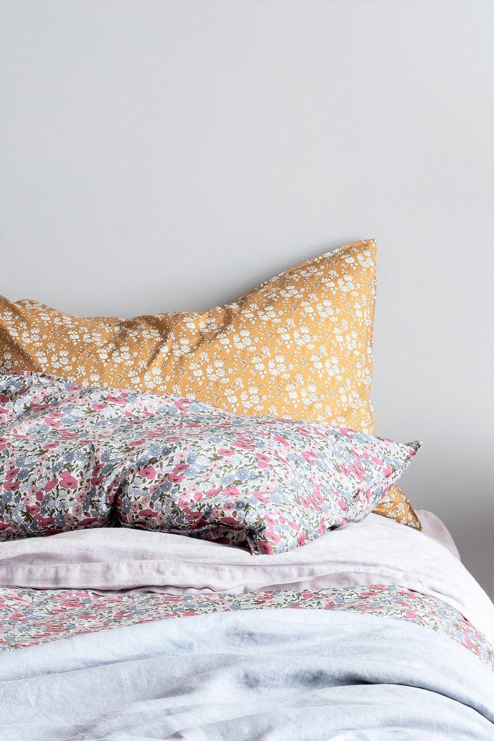 Bedding Made With Liberty Fabric Capel Mustard
