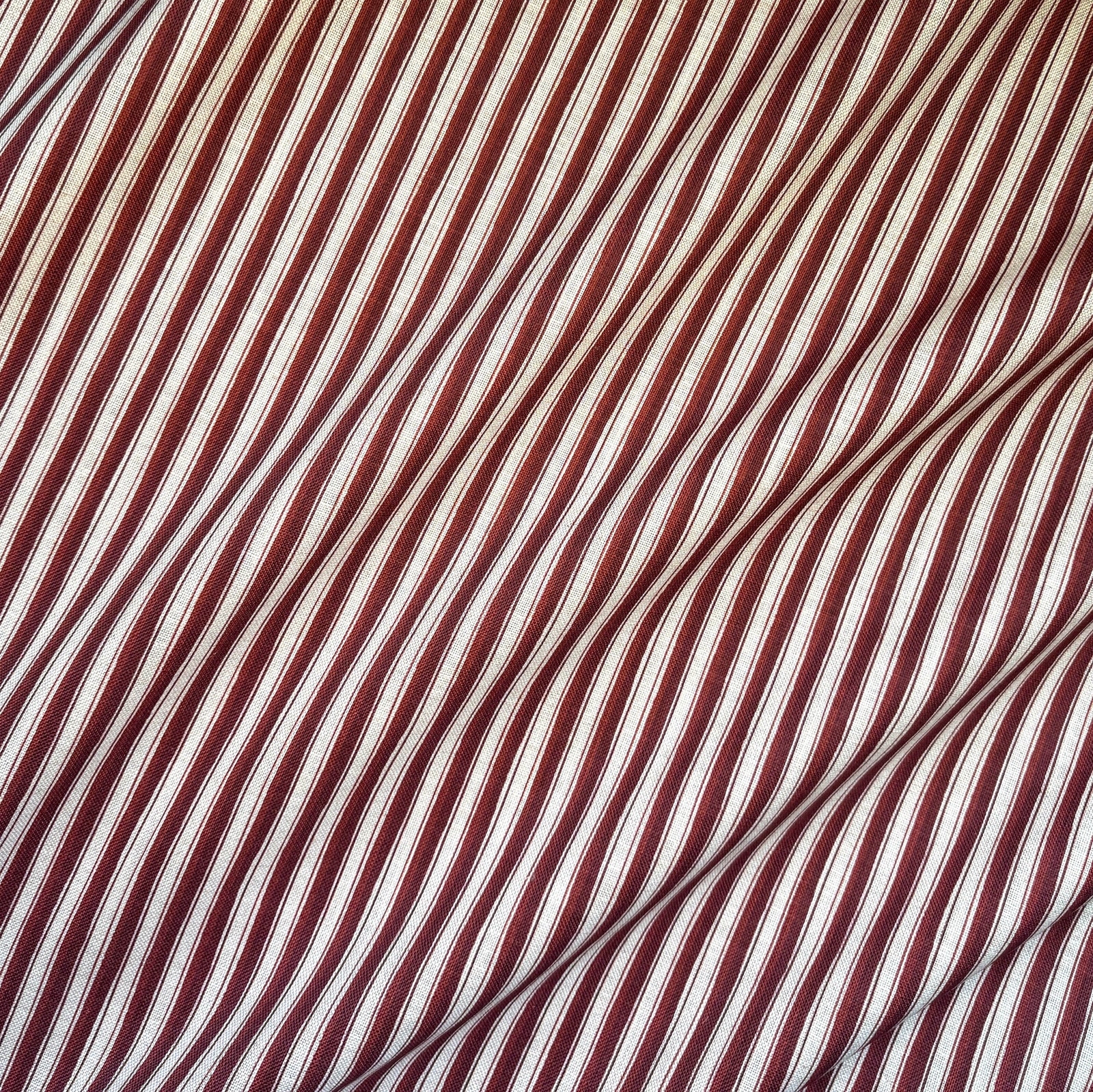 Modern Ticking Fabric - Claret