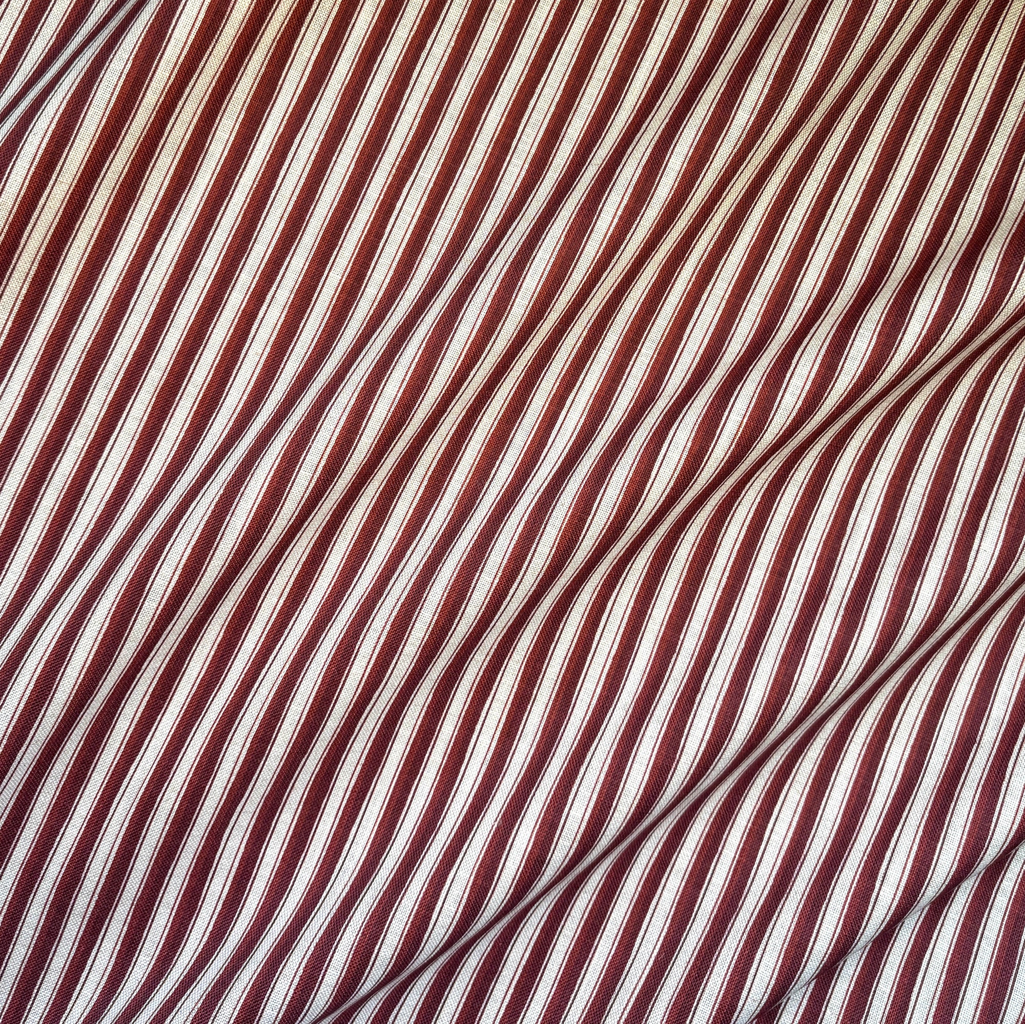 Modern Ticking Fabric - Claret