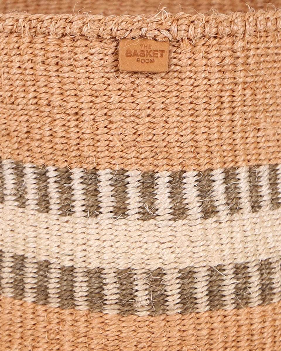 SUKARI: Beige & White Stripe Woven Storage Basket