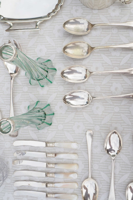 Glass and Silver Bud Vases