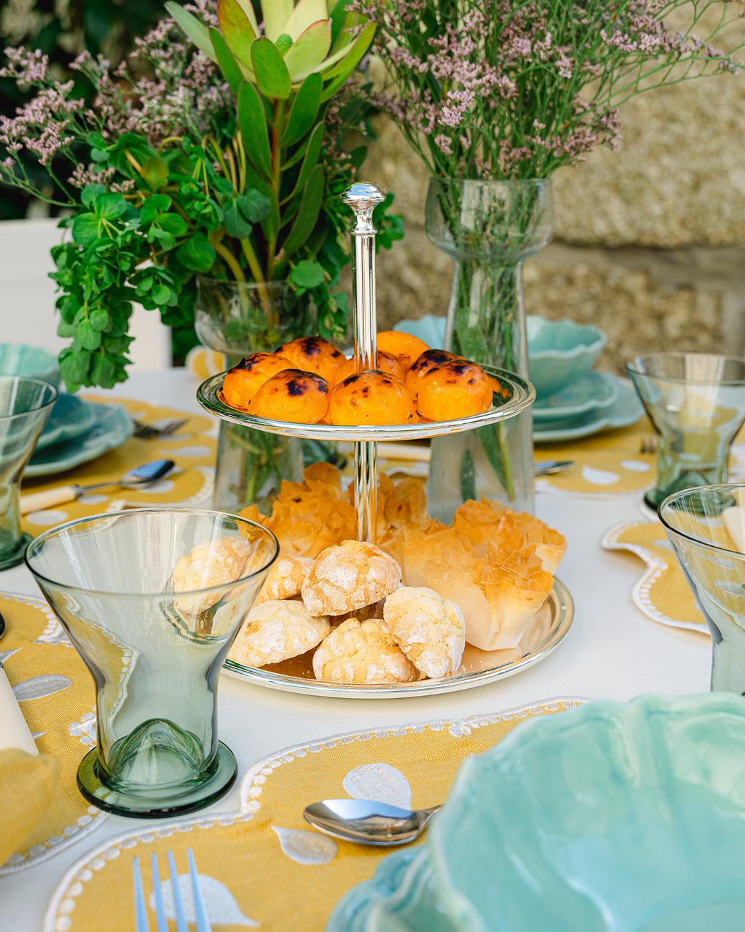 Silver Two-Tier Dessert Stand