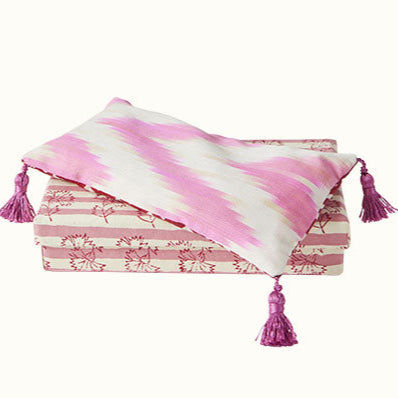 Ikat Bagru Lavender Eye Cushion Red