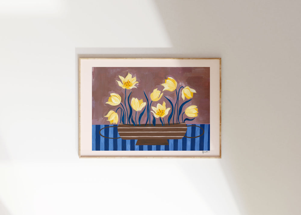 Butter Yellow Tulips Print