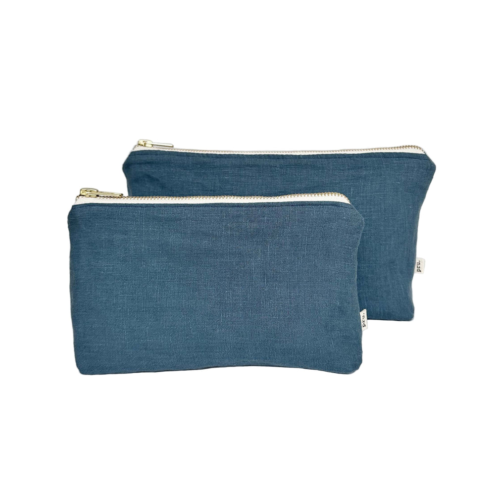 The Linen Pouch Bag - Islington Blue