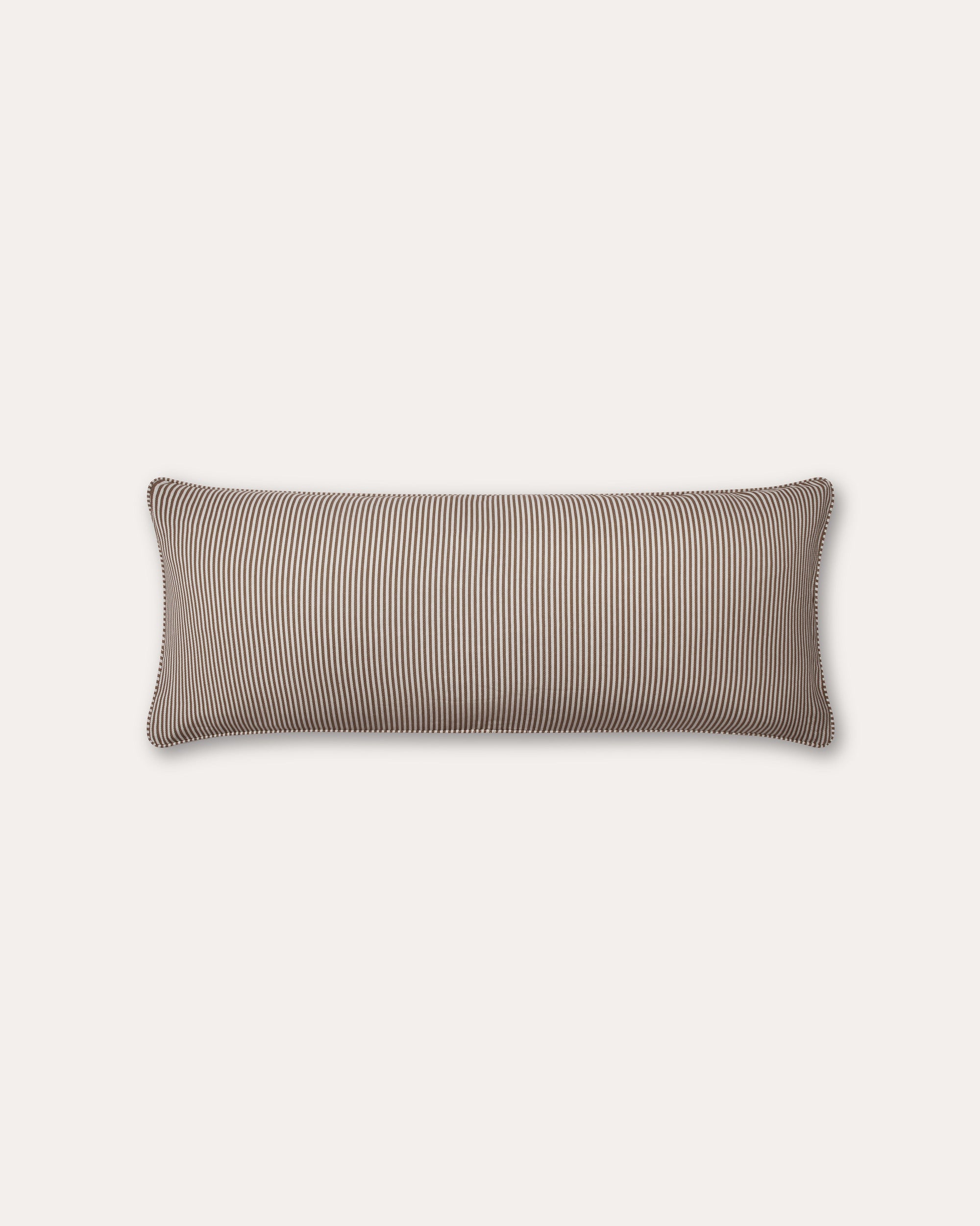 The Fine Stripe Long Cushion in Cocoa