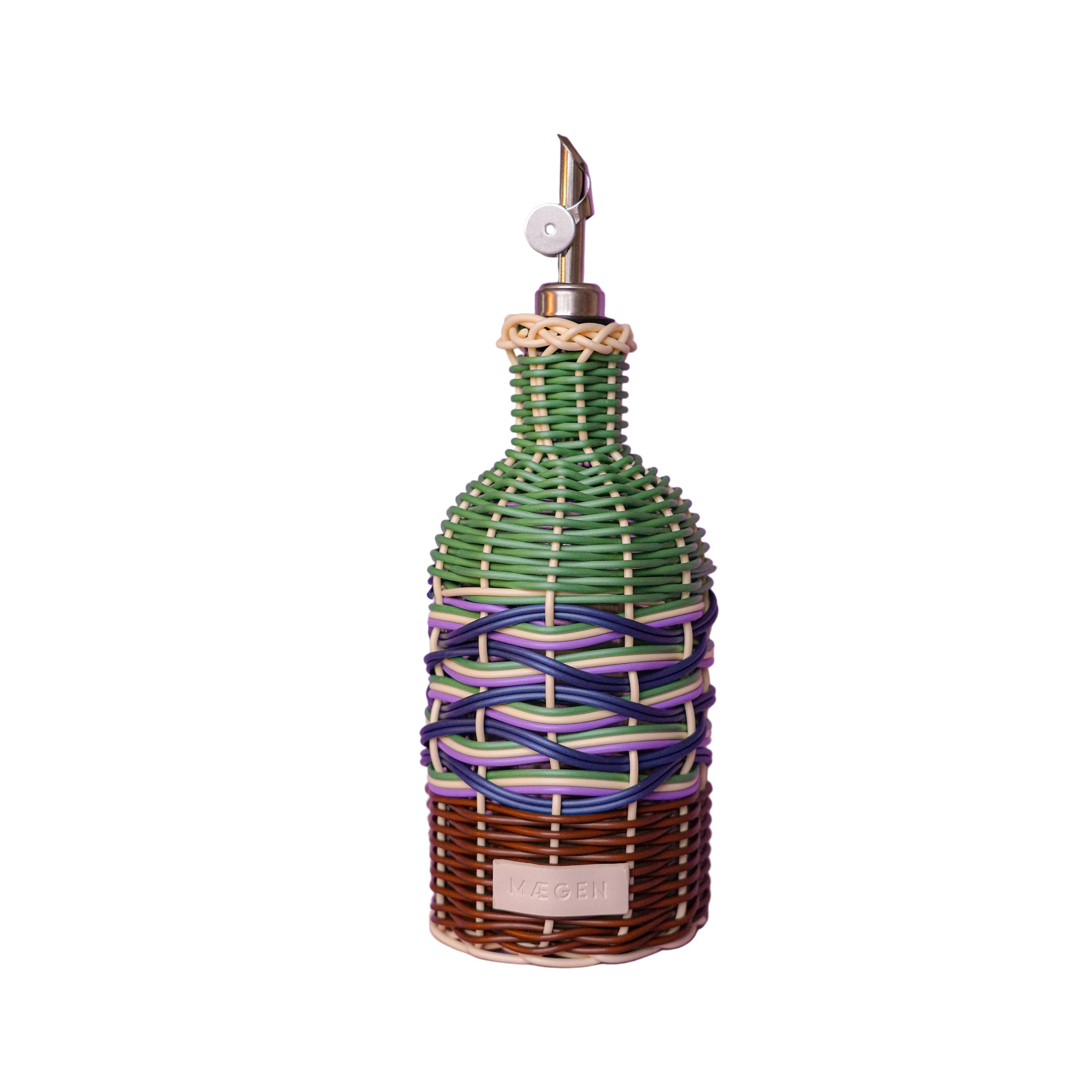 Woven Oil Pourer | Green & Brown