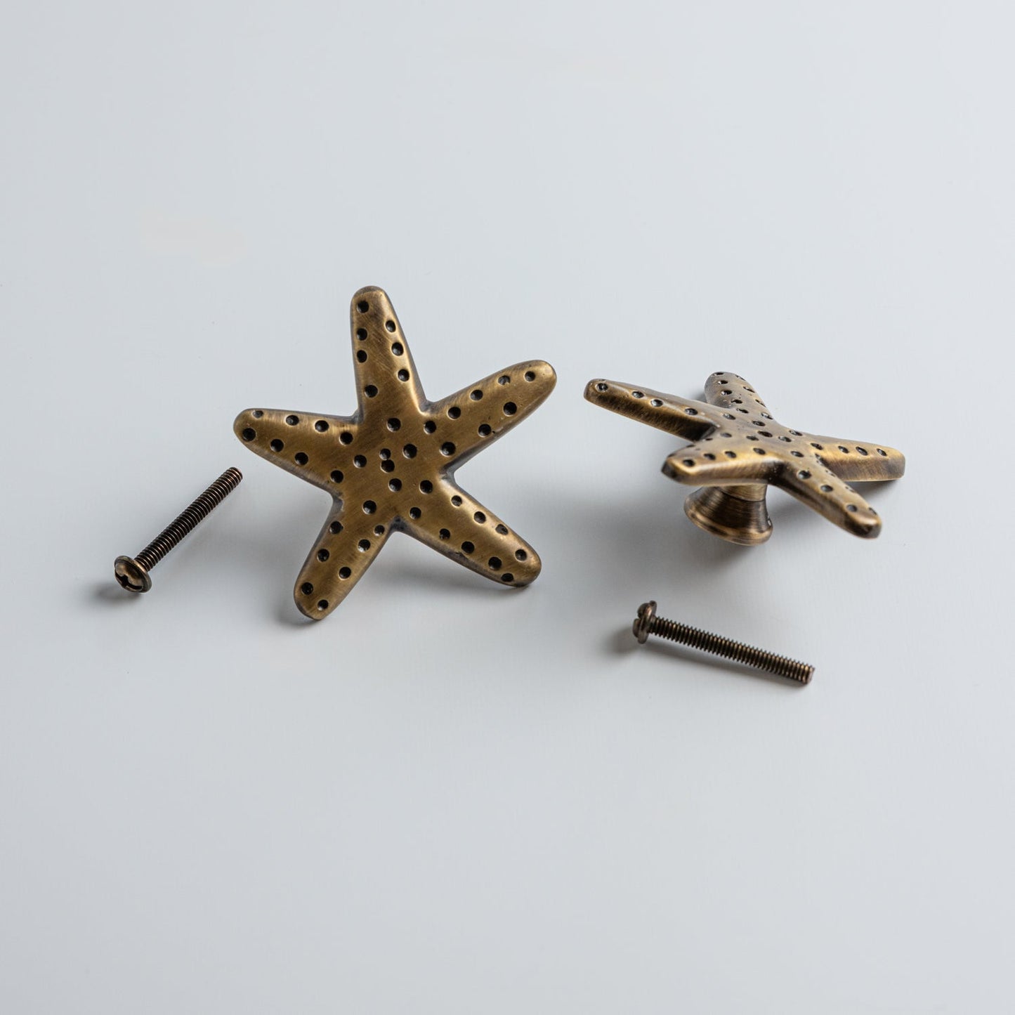 Starfish Knob, Antique Brass