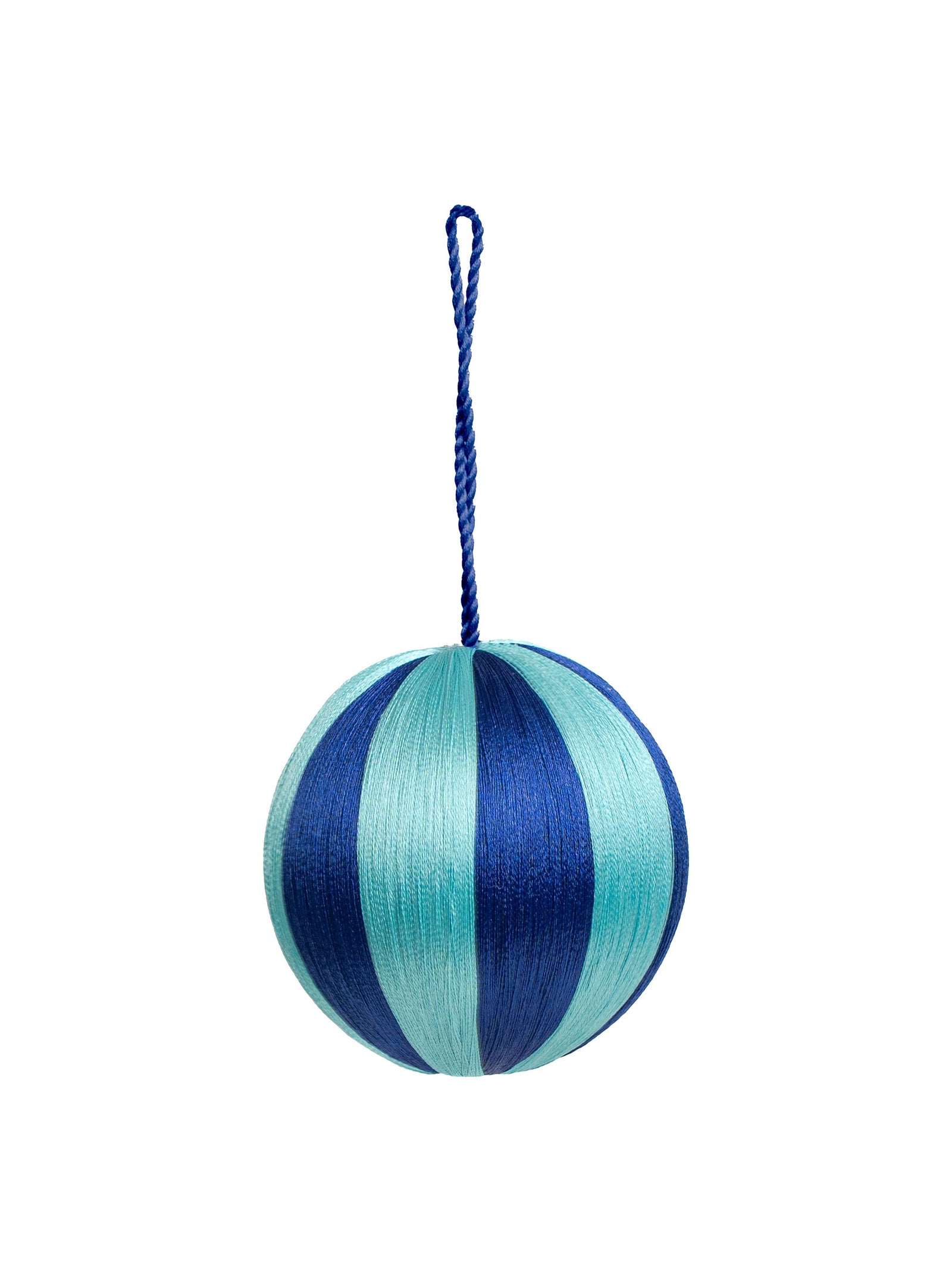 Stripe Baubles L 4" - Blue / Teal