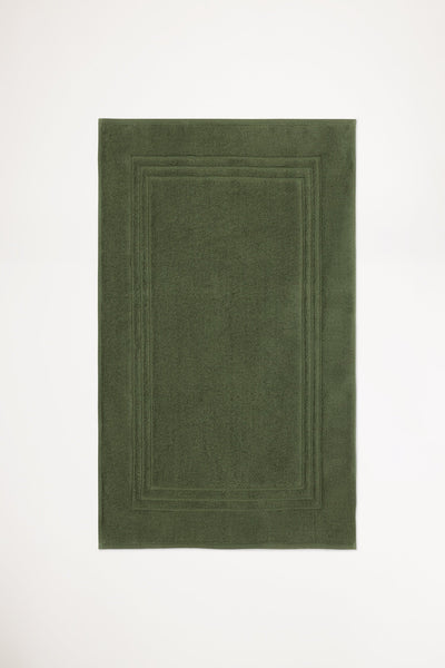 Organic Cotton Bath Mat - Forest Green