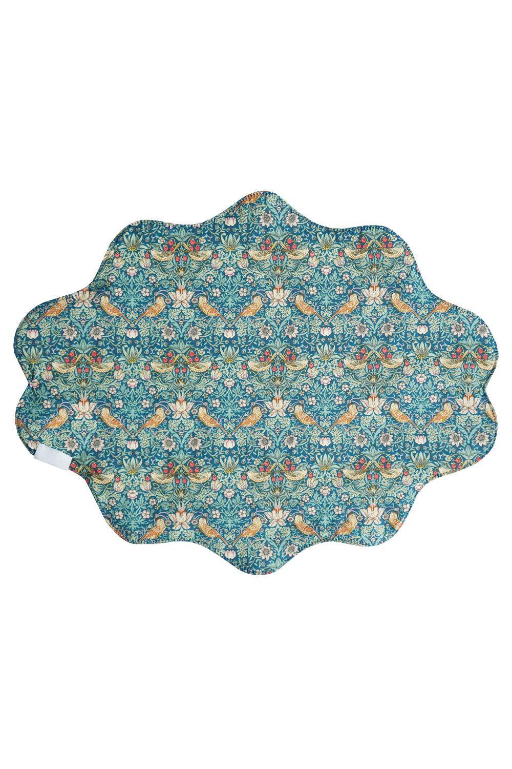 Reversible Wavy Placemat Made With Liberty Fabric Betsy Sage & Strawberry Thief