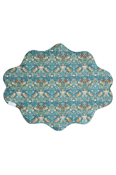 Reversible Wavy Placemat Made With Liberty Fabric Betsy Sage & Strawberry Thief