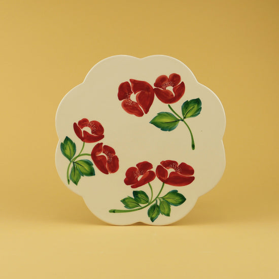Scarlet Scalloped Dinner Plate