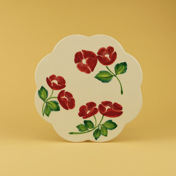 Scarlet Scalloped Dinner Plate