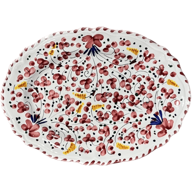 Deruta Oval Platter 32 cm Bordeaux
