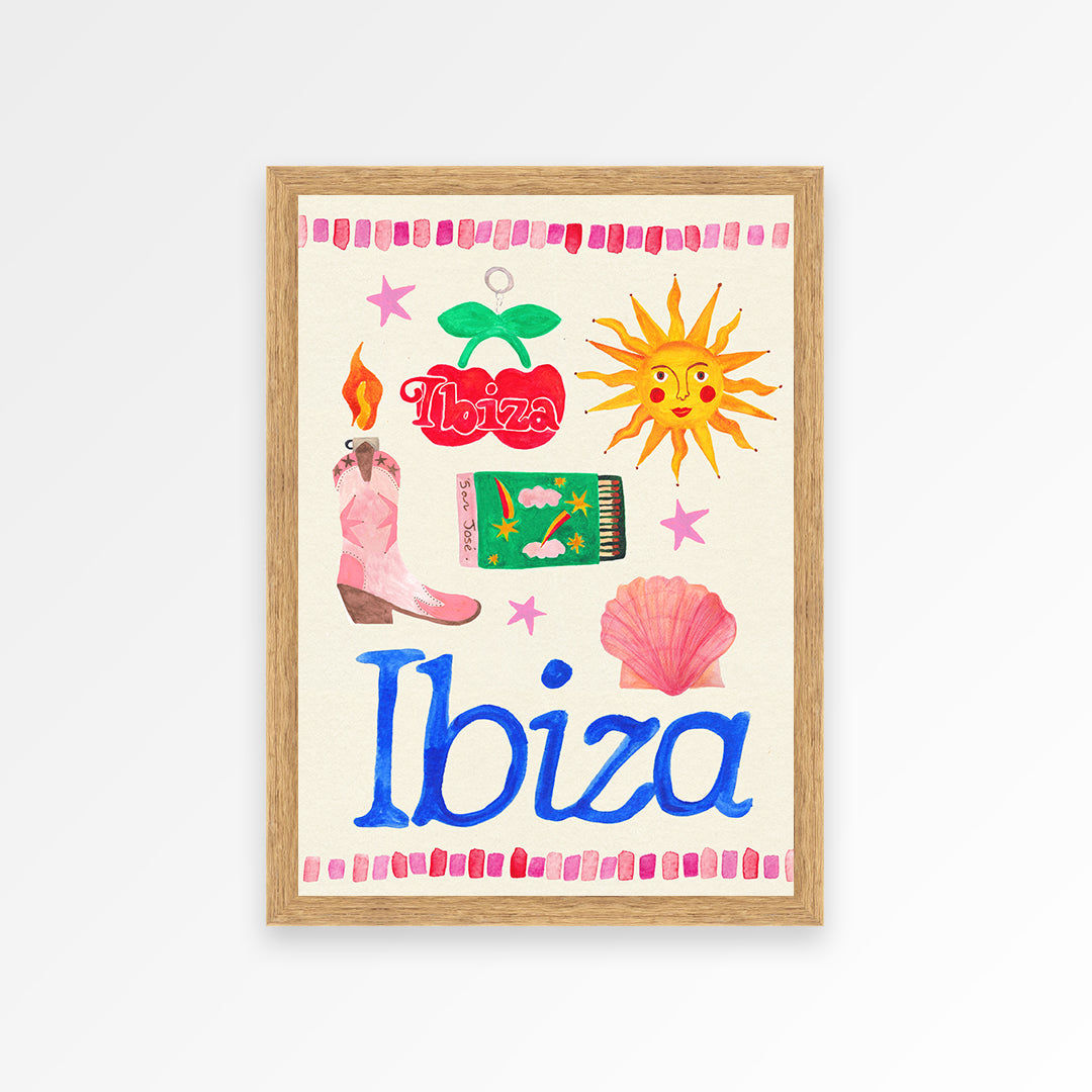 Ibiza Travel Trinket Hand Painted Print