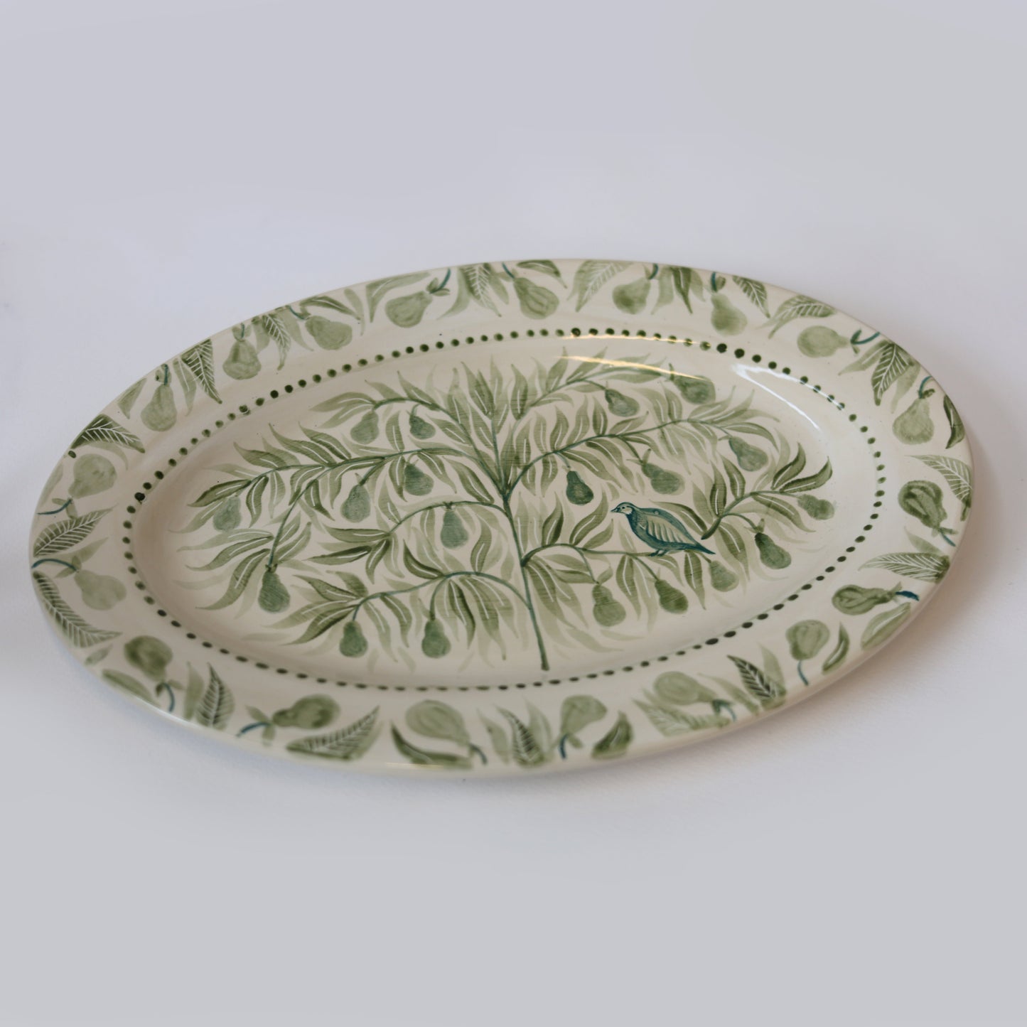 Partridge in a Pear Tree Hand Painted Platter 02