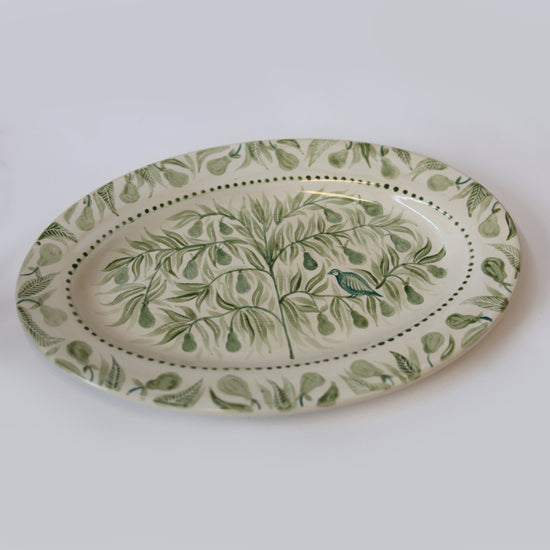 Partridge in a Pear Tree Hand Painted Platter 02