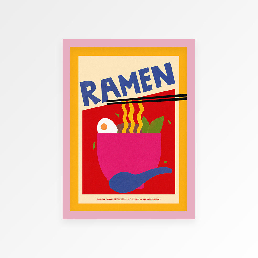 Ramen Hand Collaged Print